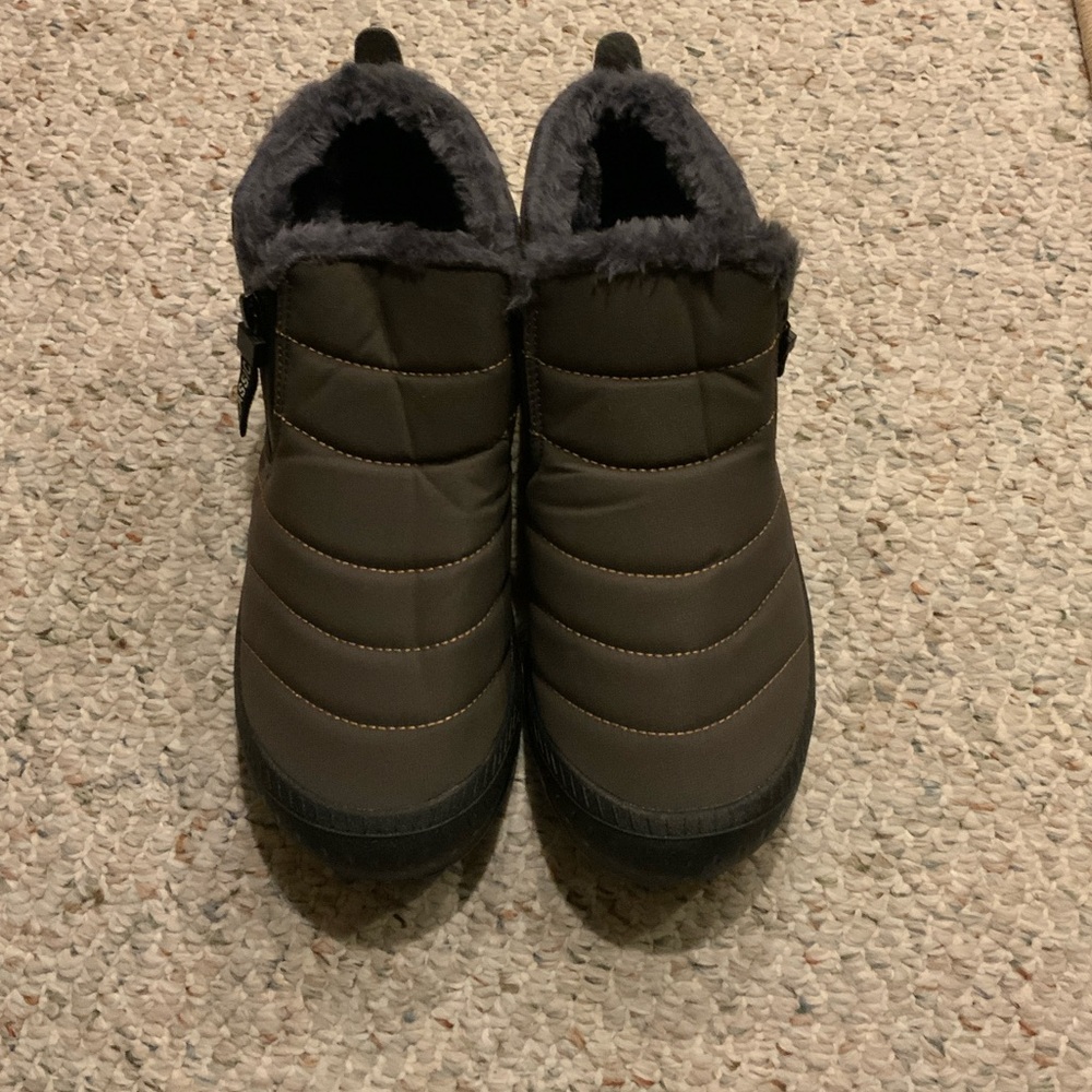 Skechers Dark Brown Quilted Slip-On Shoes